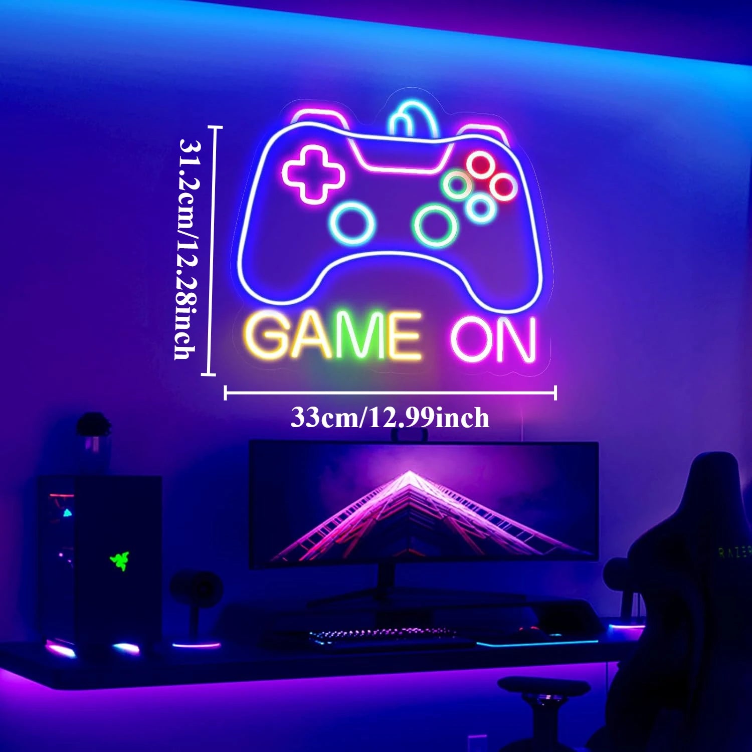 Gamer Neon Sign for Game on Neon LED Sign for Gamer Wall Decor Gaming