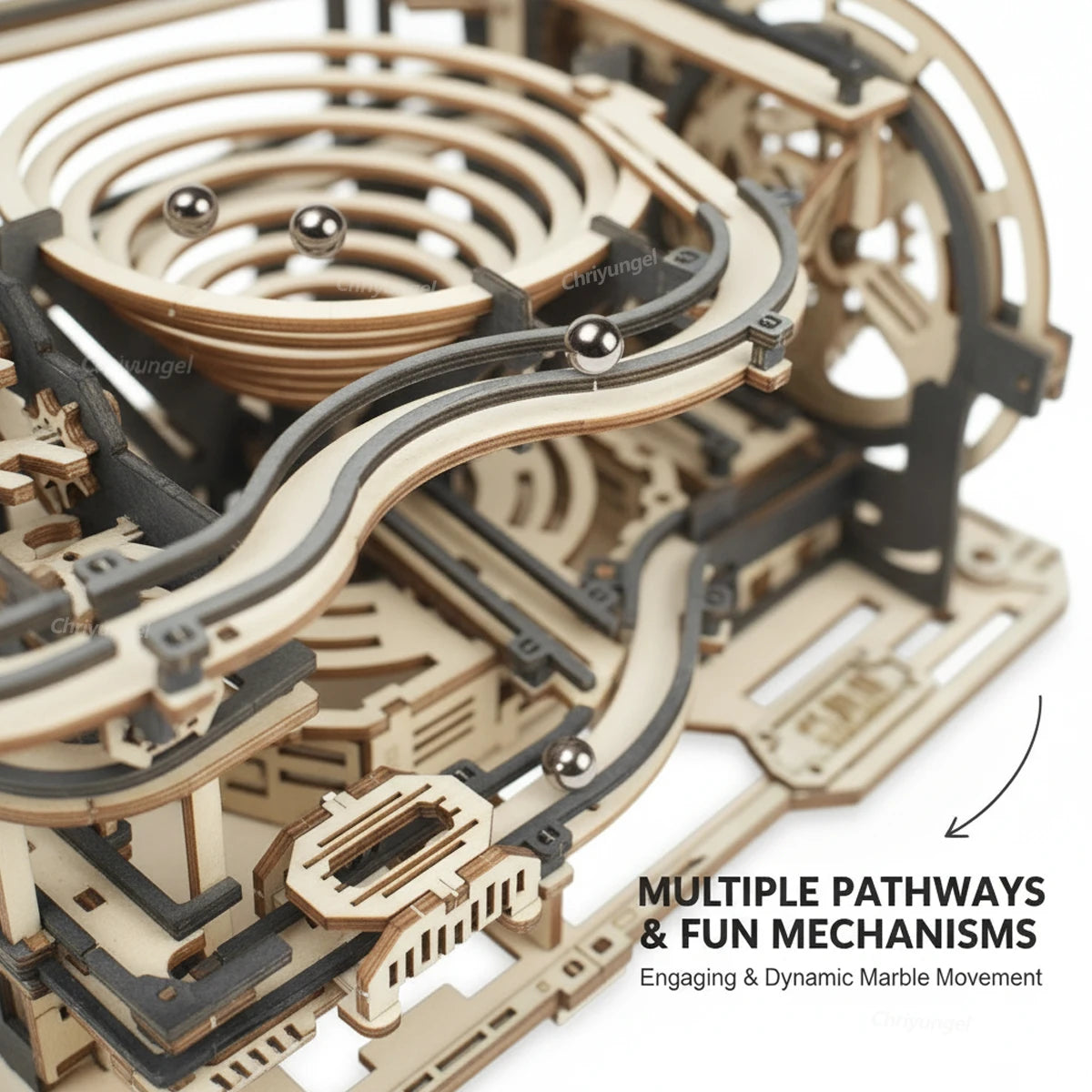 3D Wooden Puzzle DIY Marble Run Building Model Kit STEM Educational