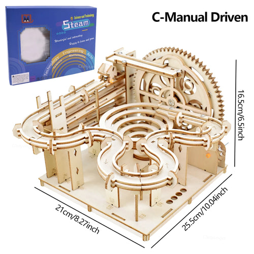 3D Wooden Puzzle DIY Marble Run Building Model Kit STEM Educational