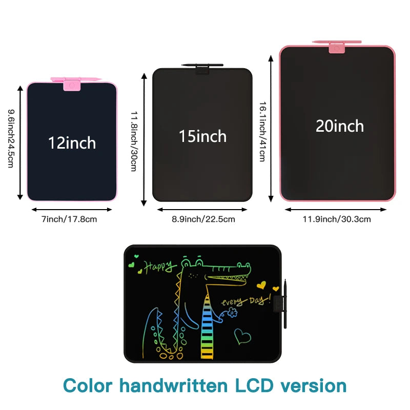 12/15/20Inch LCD Drawing Board Writing Tablet Digit Magic Blackboard