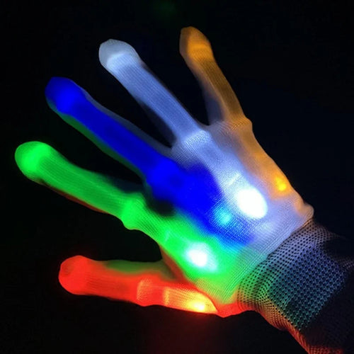 1Pair LED Luminous Gloves Glowing Halloween Party Light Props Flashing