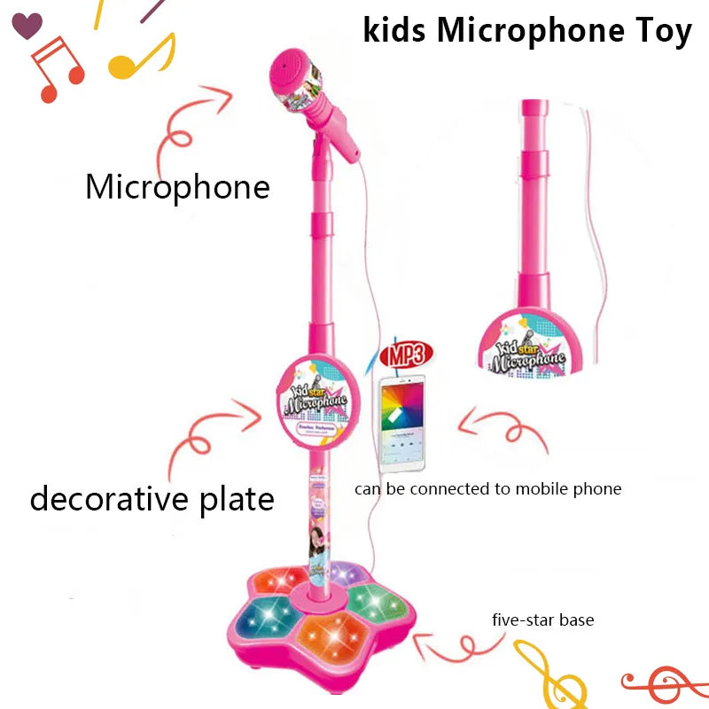 Kids Microphone with Stand Karaoke Song Machine Music Instrument Toys