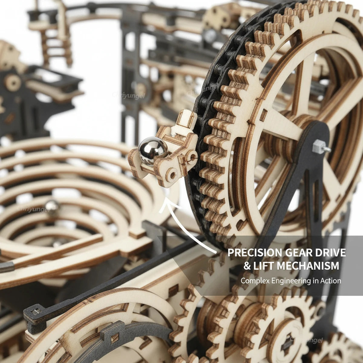 3D Wooden Puzzle DIY Marble Run Building Model Kit STEM Educational