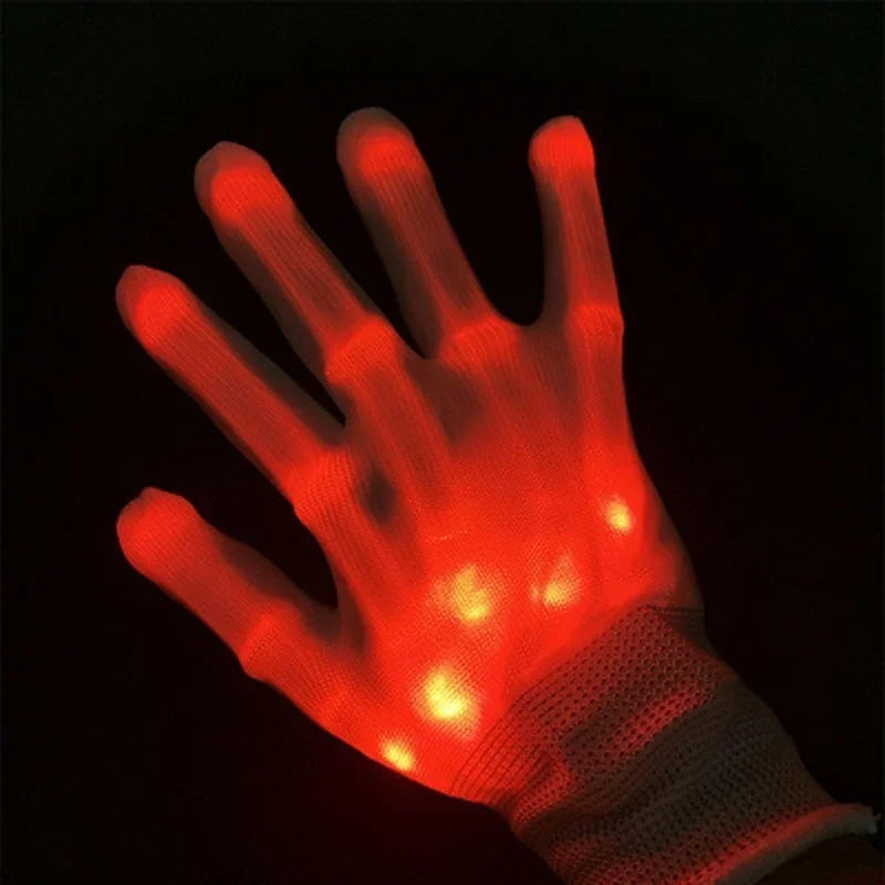 1Pair LED Luminous Gloves Glowing Halloween Party Light Props Flashing