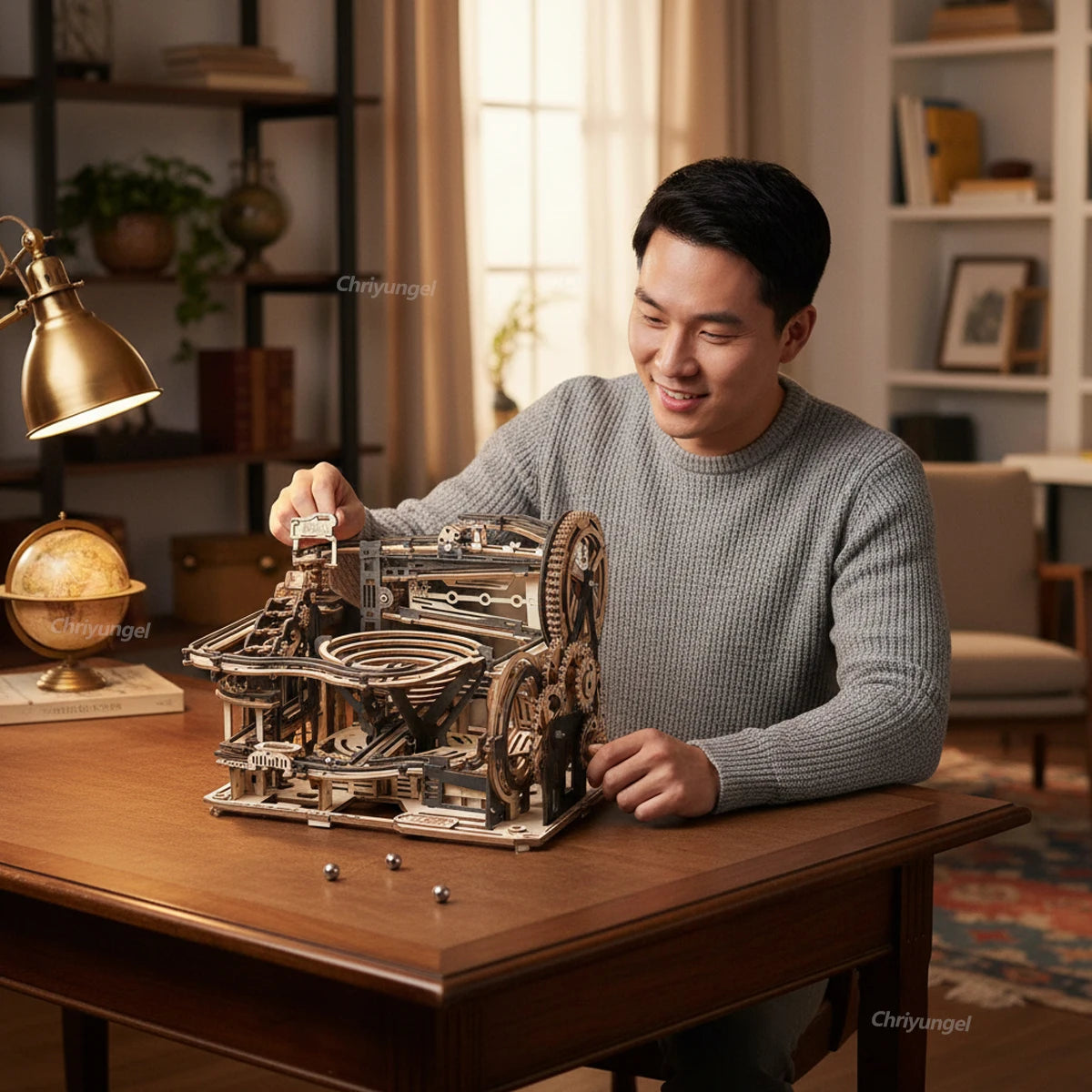 3D Wooden Puzzle DIY Marble Run Building Model Kit STEM Educational