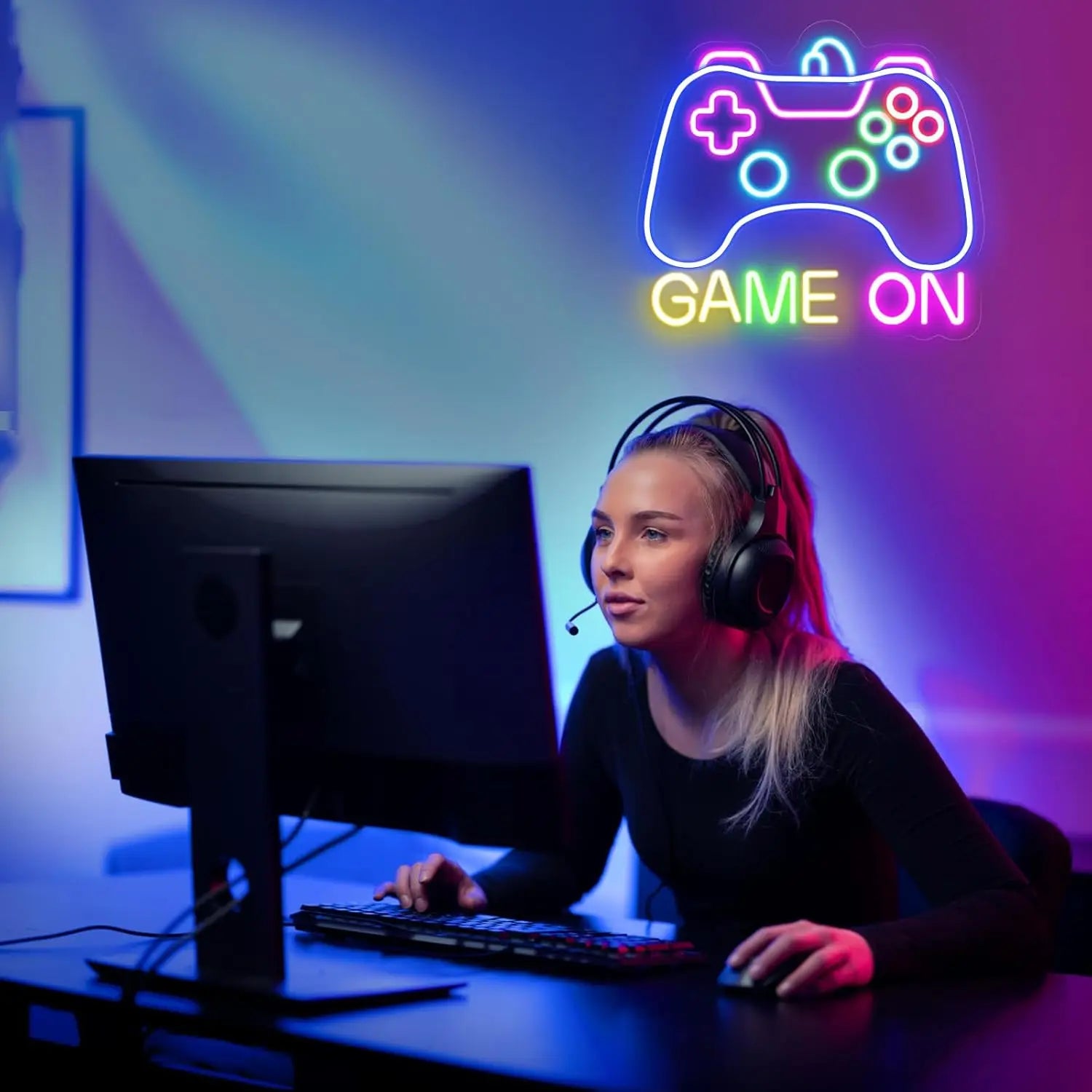 Gamer Neon Sign for Game on Neon LED Sign for Gamer Wall Decor Gaming