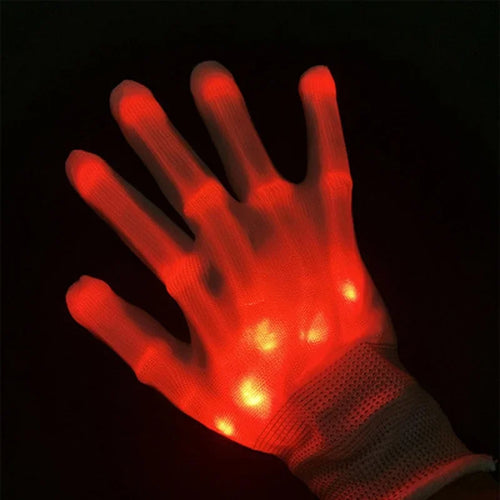 1Pair LED Luminous Gloves Glowing Halloween Party Light Props Flashing