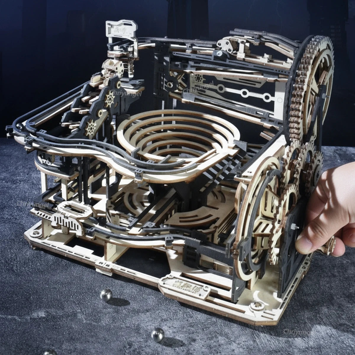 3D Wooden Puzzle DIY Marble Run Building Model Kit STEM Educational