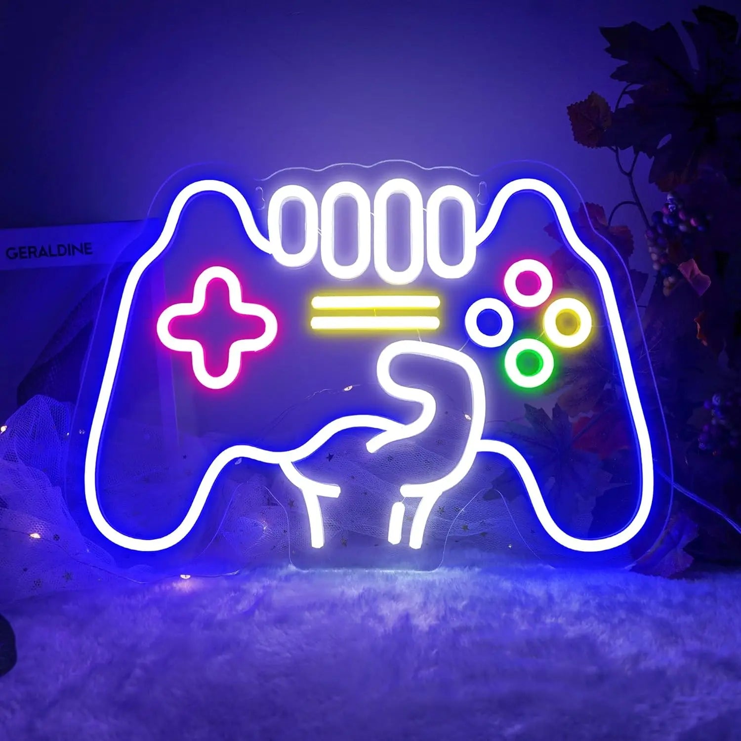 Gamepad Shaped LED Neon Sign for Gamer Room Decor, Gaming Neon Sign
