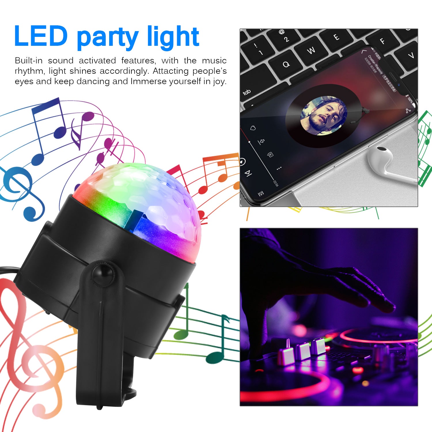LED RGB Magic Light with Remote Control US Plug