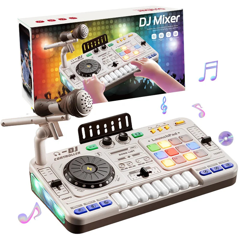 Kids Simulation DJ Mixer Controller Toys Multifunctional Music Effects