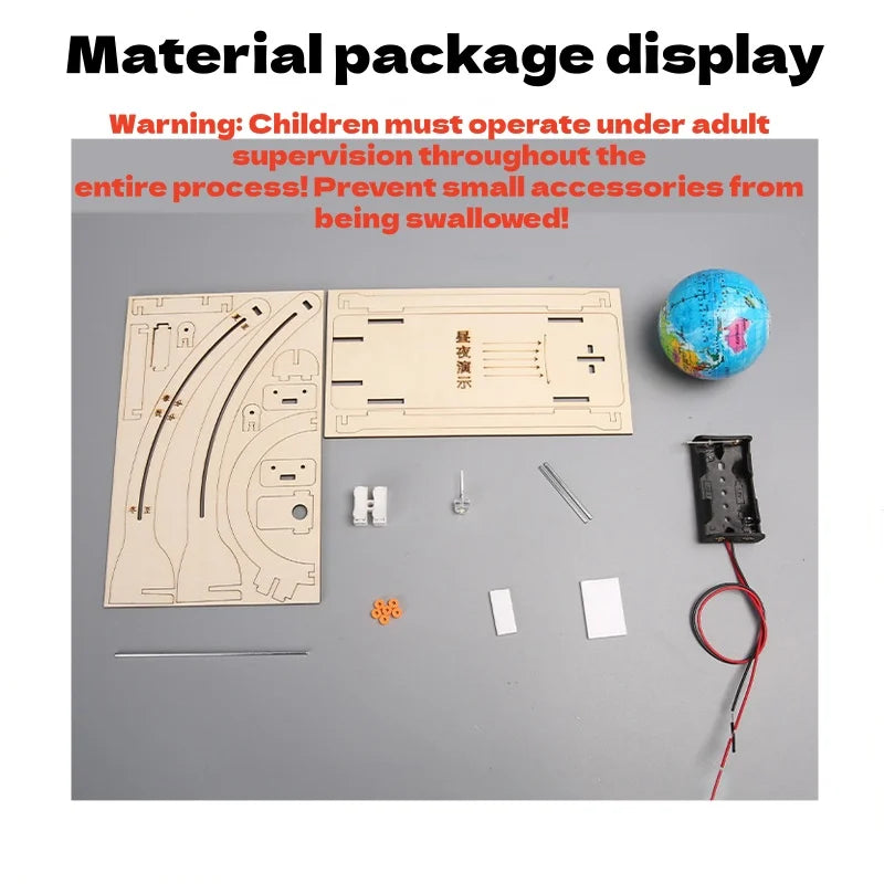DIY Earth Model Day Night Cycle Science Kit STEM Educational Globe Toy