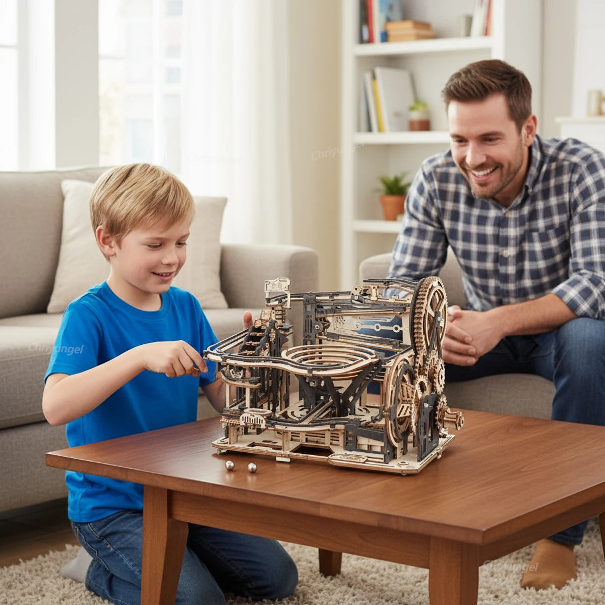 3D Wooden Puzzle DIY Marble Run Building Model Kit STEM Educational