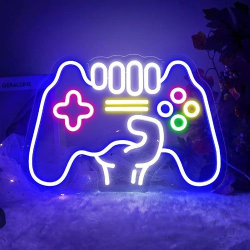 Gamepad Shaped LED Neon Sign for Gamer Room Decor, Gaming Neon Sign