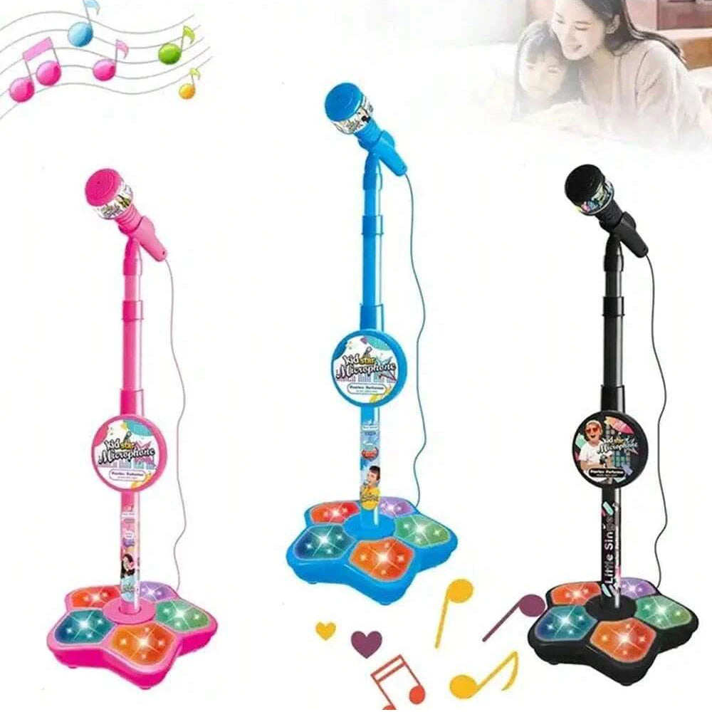 Kids Microphone Stand Toy, Portable Children's Karaoke Electronic,