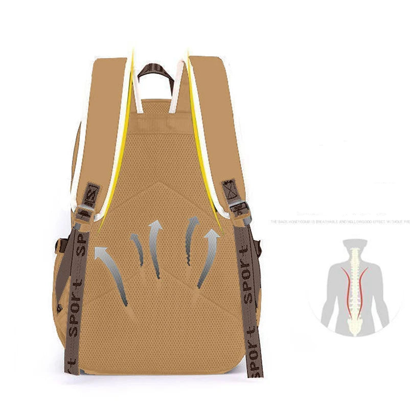 Kawaii Capybara Stylish Khaki Kid Backpack School Bag Casual Daypack