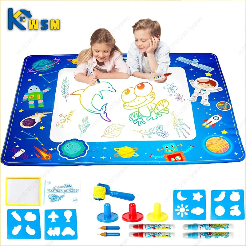 Magic Water Drawing Mat Reusable Doodle Painting Board with Pens