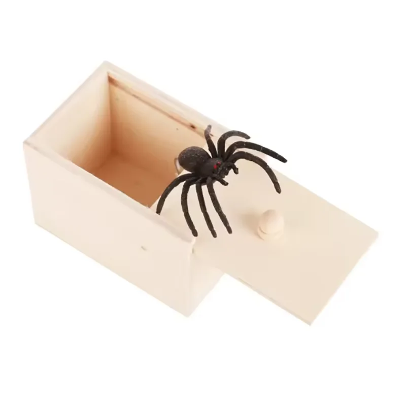 Trick Spider Funny Scare Box Wooden Hidden Box Quality Prank Wooden