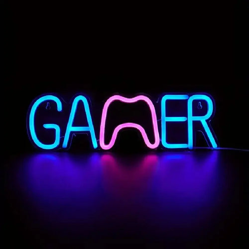 Gamepad Shaped LED Neon Sign for Gamer Room Decor, Gaming Neon Sign