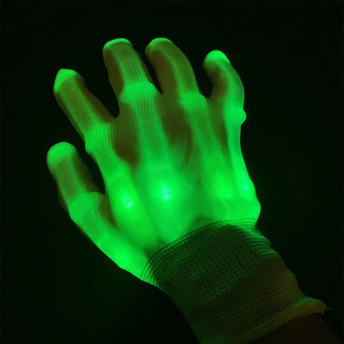 1Pair LED Luminous Gloves Glowing Halloween Party Light Props Flashing
