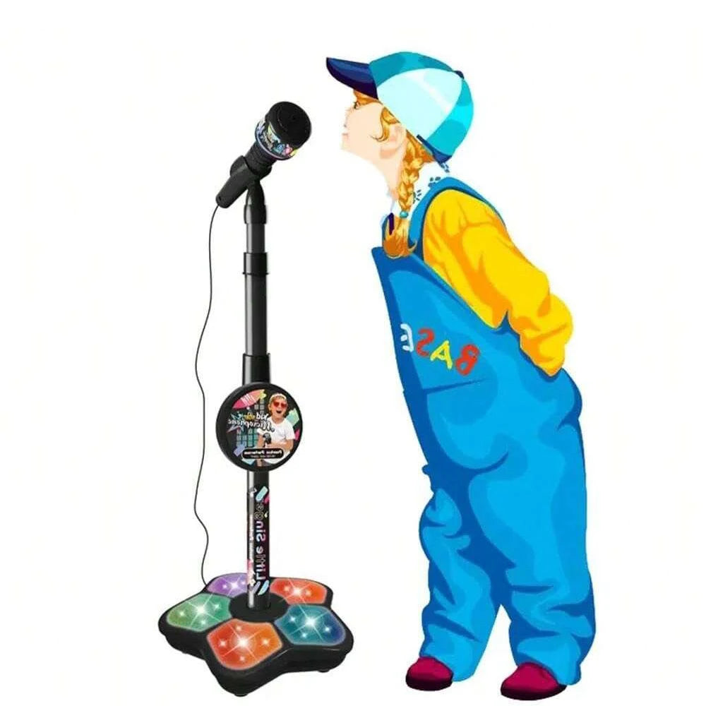 Kids Microphone Stand Toy, Portable Children's Karaoke Electronic,