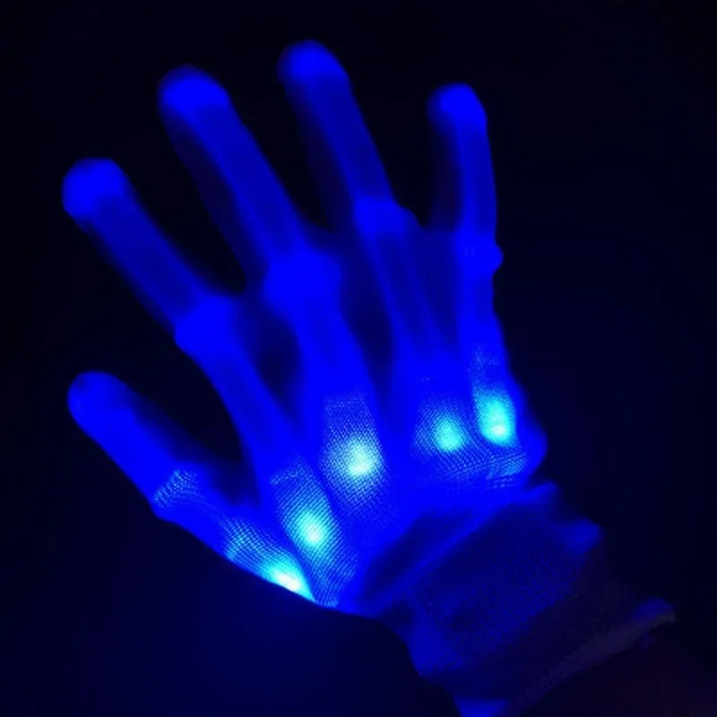 1Pair LED Luminous Gloves Glowing Halloween Party Light Props Flashing