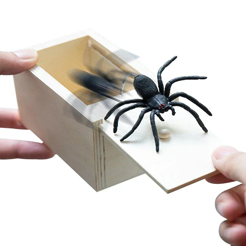 Trick Spider Funny Scare Box Wooden Hidden Box Quality Prank Wooden