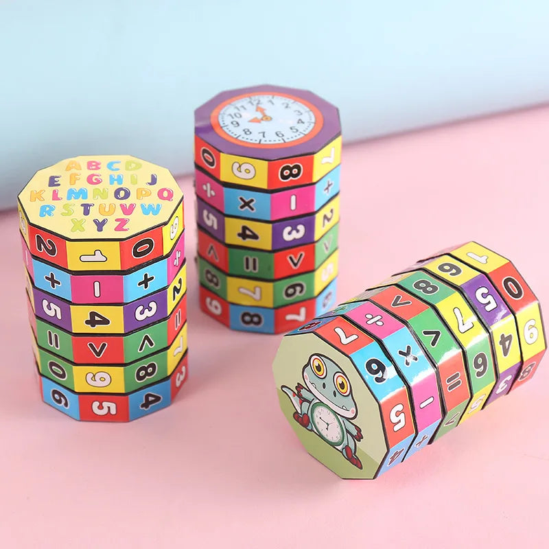 Montessori Magic Cylinder Mathematics Numbers Cube Arithmetic Toy Kids
