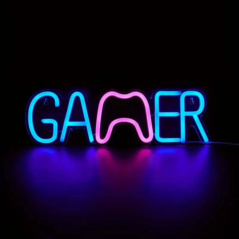 Gamepad Shaped LED Neon Sign for Gamer Room Decor, Gaming Neon Sign