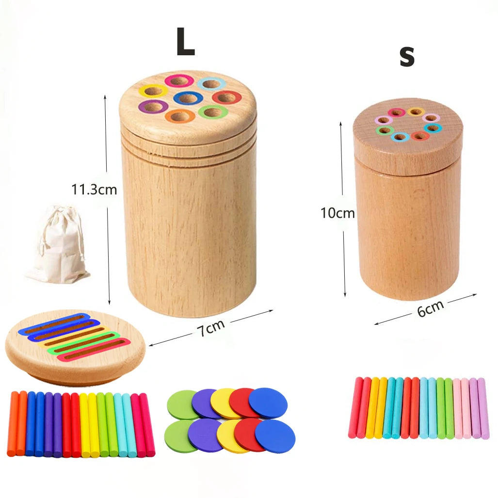 Wooden Matching Toys Montessori Color Matching Sorting Stick Balance