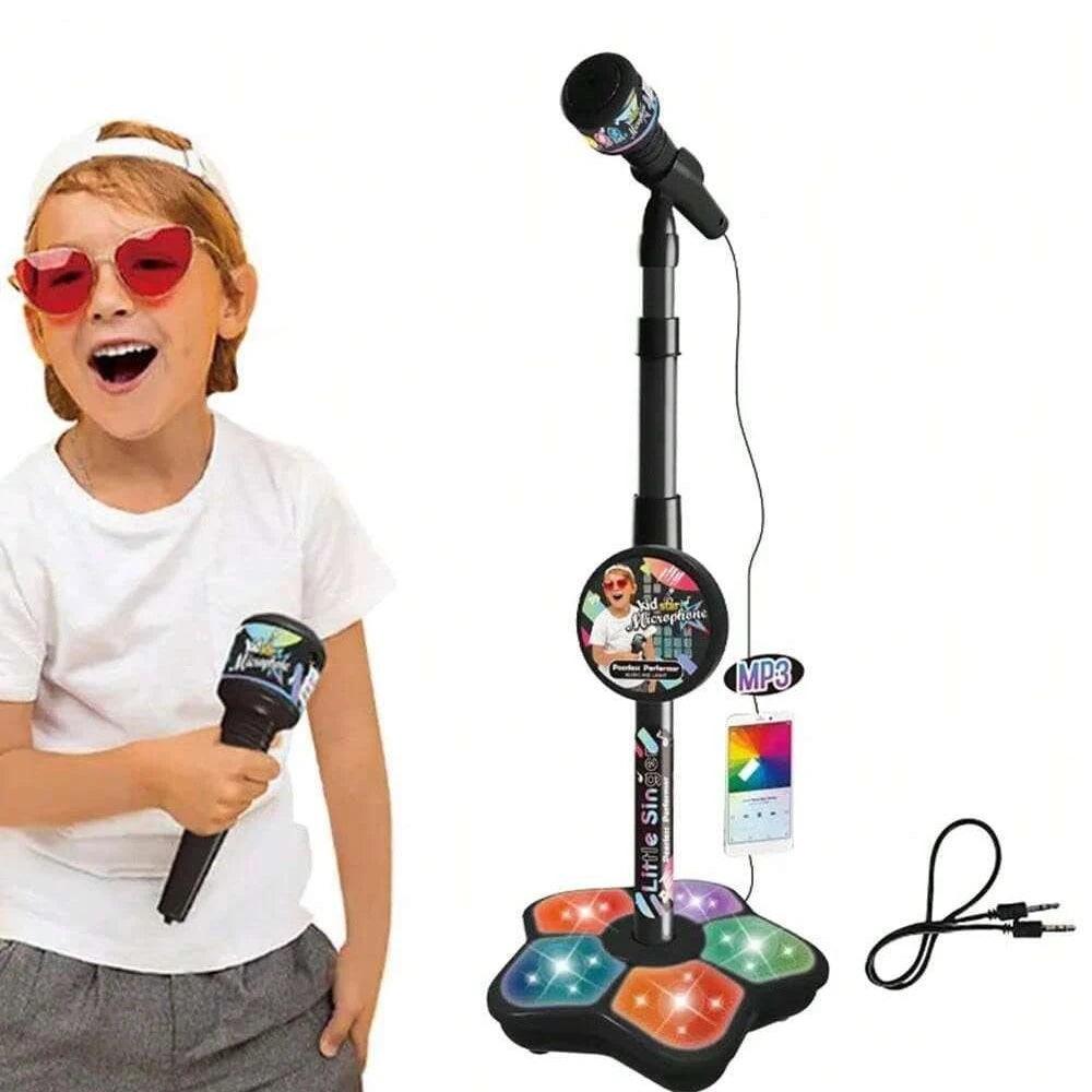 Kids Microphone Stand Toy, Portable Children's Karaoke Electronic,