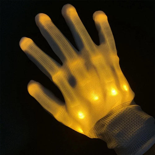 1Pair LED Luminous Gloves Glowing Halloween Party Light Props Flashing