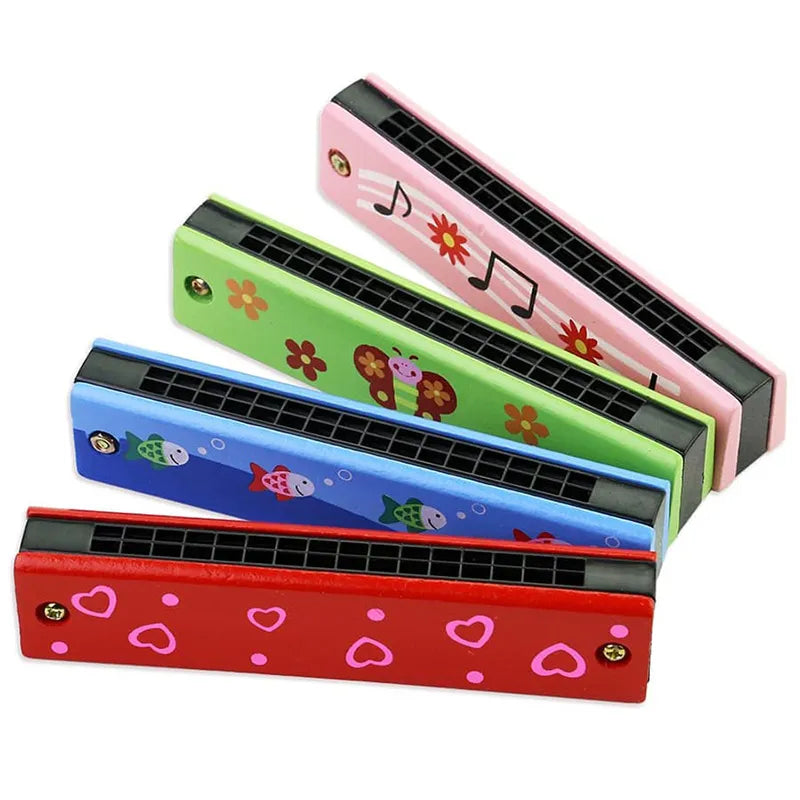 Children Wooden Harmonica Musical Instrument Toys Music Teaching Aids