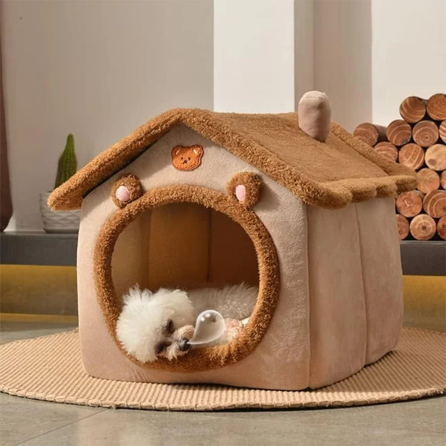 Foldable Pet House Removable Washable Cat House Puppy Cave Sofa Pet